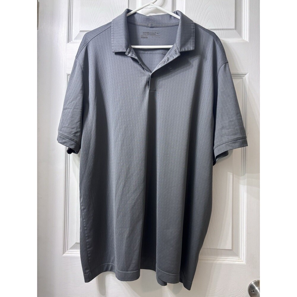 Nike Golf Tour Performance Dri Fit Polo Men’s 2XL Gray Short Sleeve Shirt
